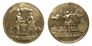 ANRO-1427 Holandese-Armenian Marriage Medal - (Altar : Winged Genius) - Gold.jpg
